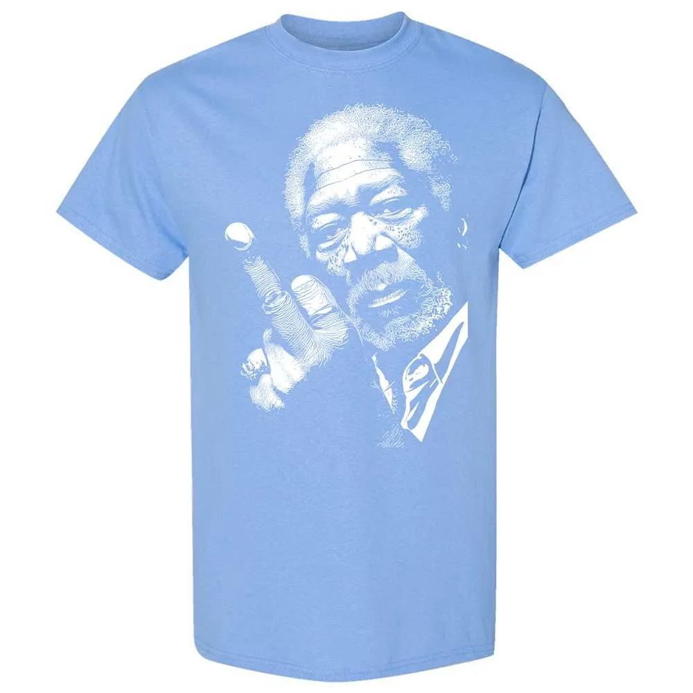 Morgan Freeman middle finger - Carolina Blue - 19