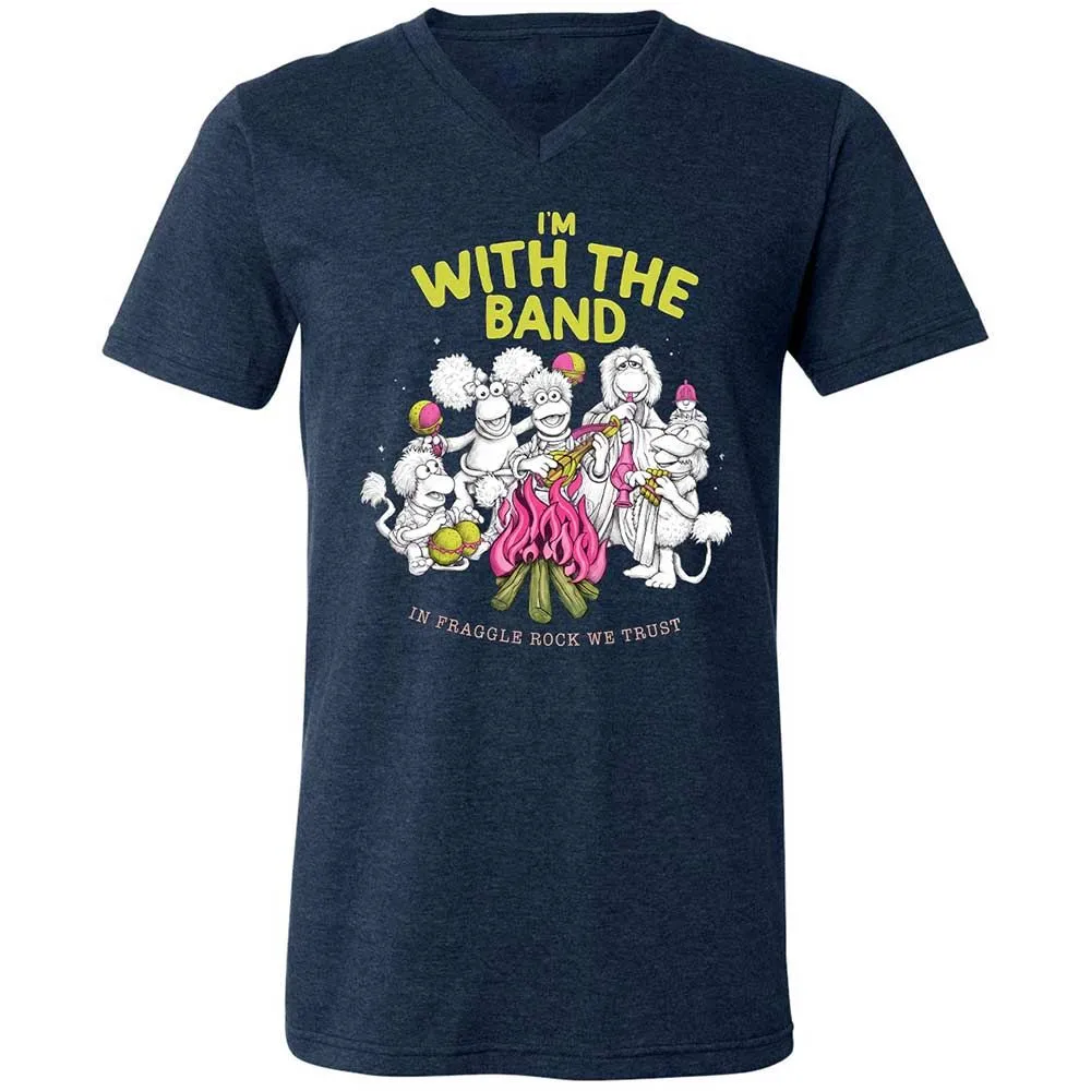 Unisex V-Neck T-Shirt - 87A15QZF - Heather Navy - 3