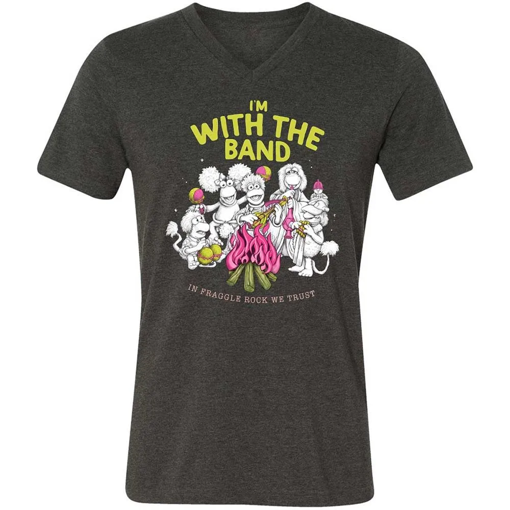 Unisex V-Neck T-Shirt - 87A15QZF - Dark Grey Heather - 9