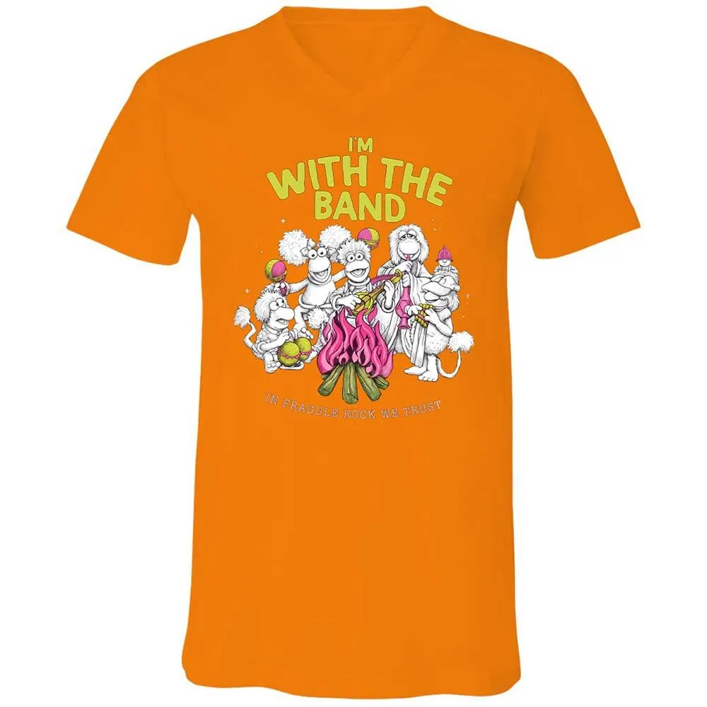 Unisex V-Neck T-Shirt - 87A15QZF - Orange - 12