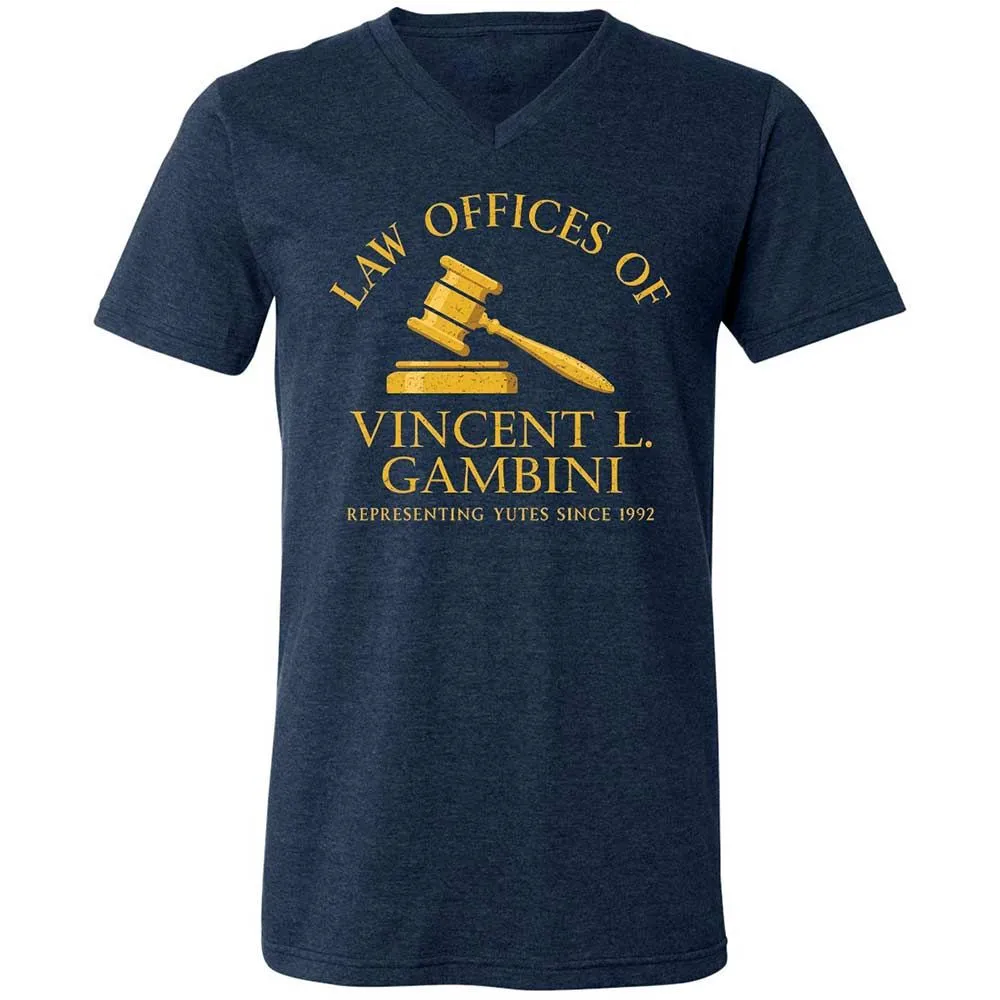 Unisex V-Neck T-Shirt - 7S1UDBRF - Heather Navy - 3