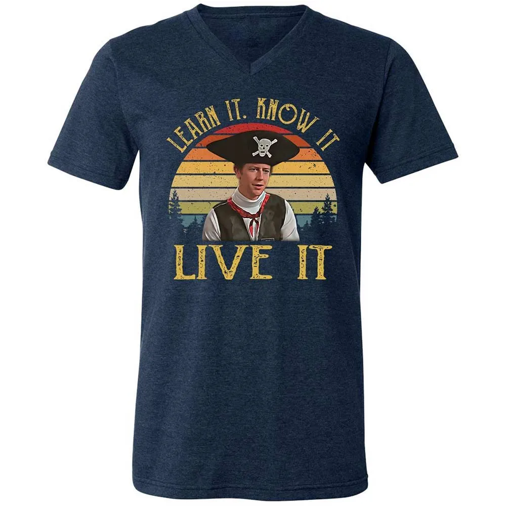 Unisex V-Neck T-Shirt - 3GALM913 - Heather Navy - 3