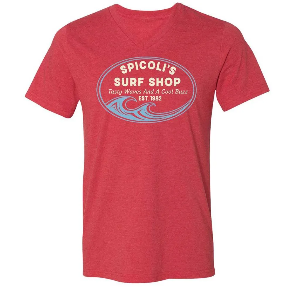 Unisex V-Neck T-Shirt - CV9UFMQT - Heather Red - 7