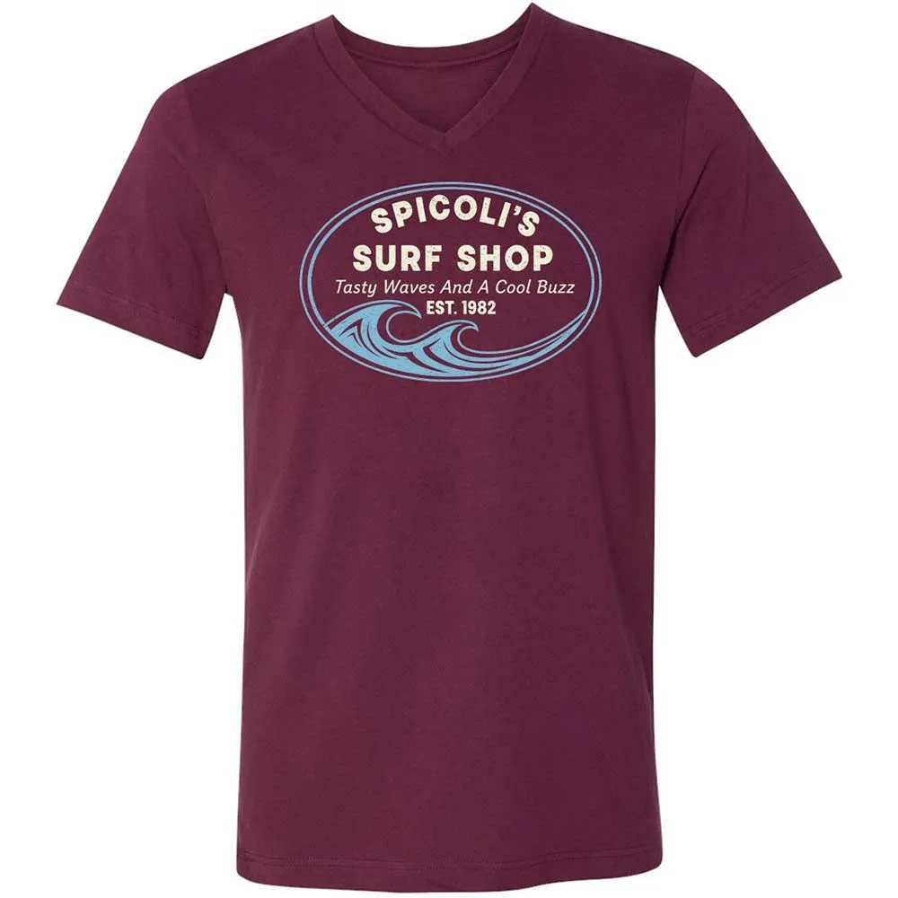 Unisex V-Neck T-Shirt - CV9UFMQT - Maroon - 8