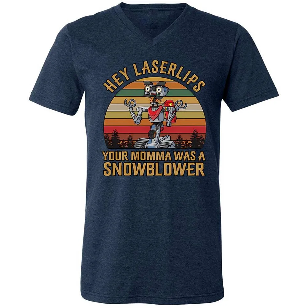 Unisex V-Neck T-Shirt - CG9RRLDU - Heather Navy - 3