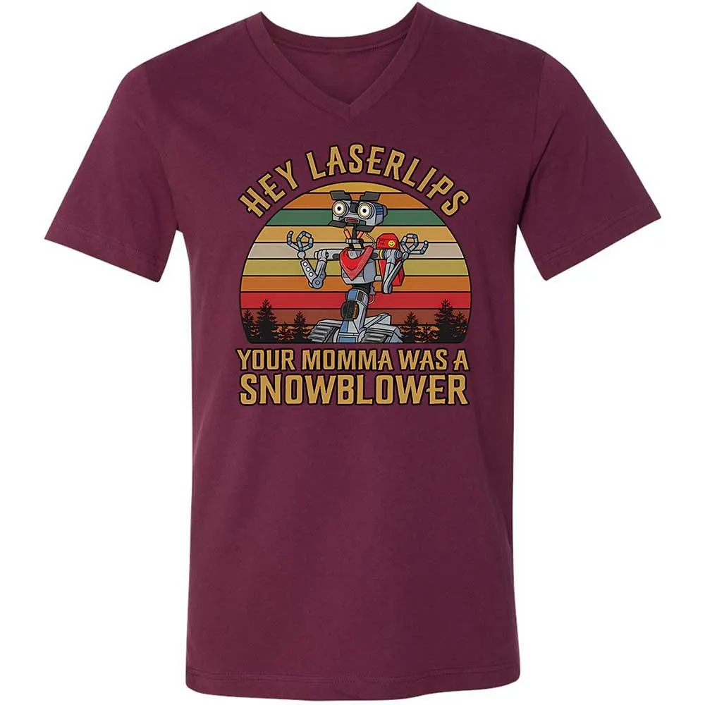 Unisex V-Neck T-Shirt - CG9RRLDU - Maroon - 8