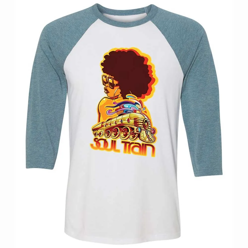 Unisex 3/4 Baseball Tee - MTQELAYL - White/Denim - 3