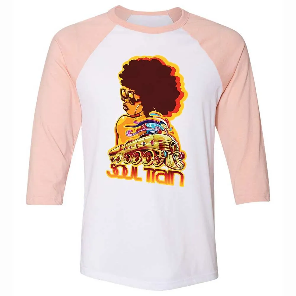 Unisex 3/4 Baseball Tee - MTQELAYL - White/Heather Peach - 5