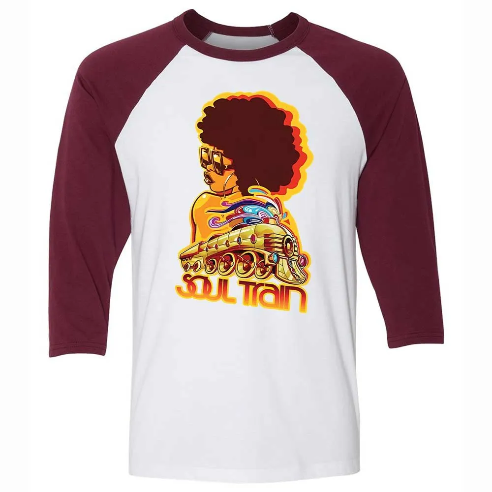 Unisex 3/4 Baseball Tee - MTQELAYL - White/Maroon - 7