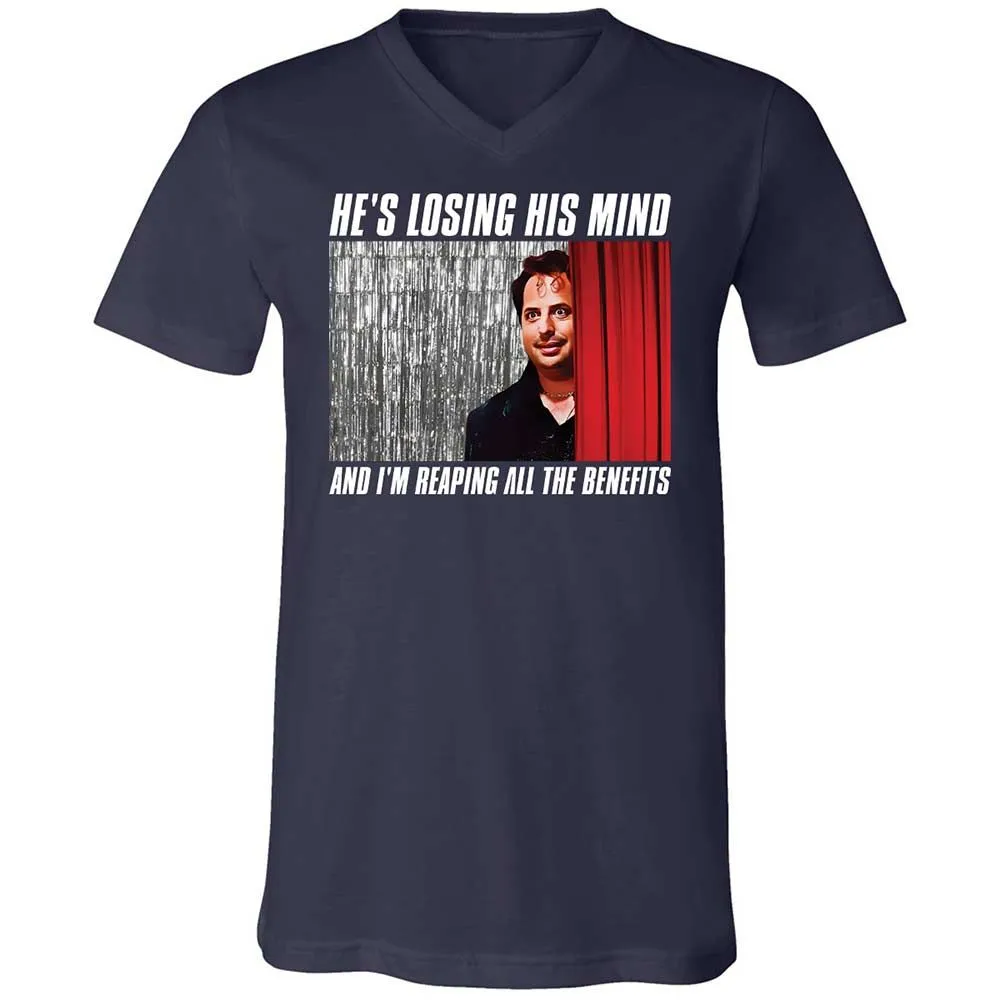 Unisex V-Neck T-Shirt - P4BUF1LH - Navy - 2