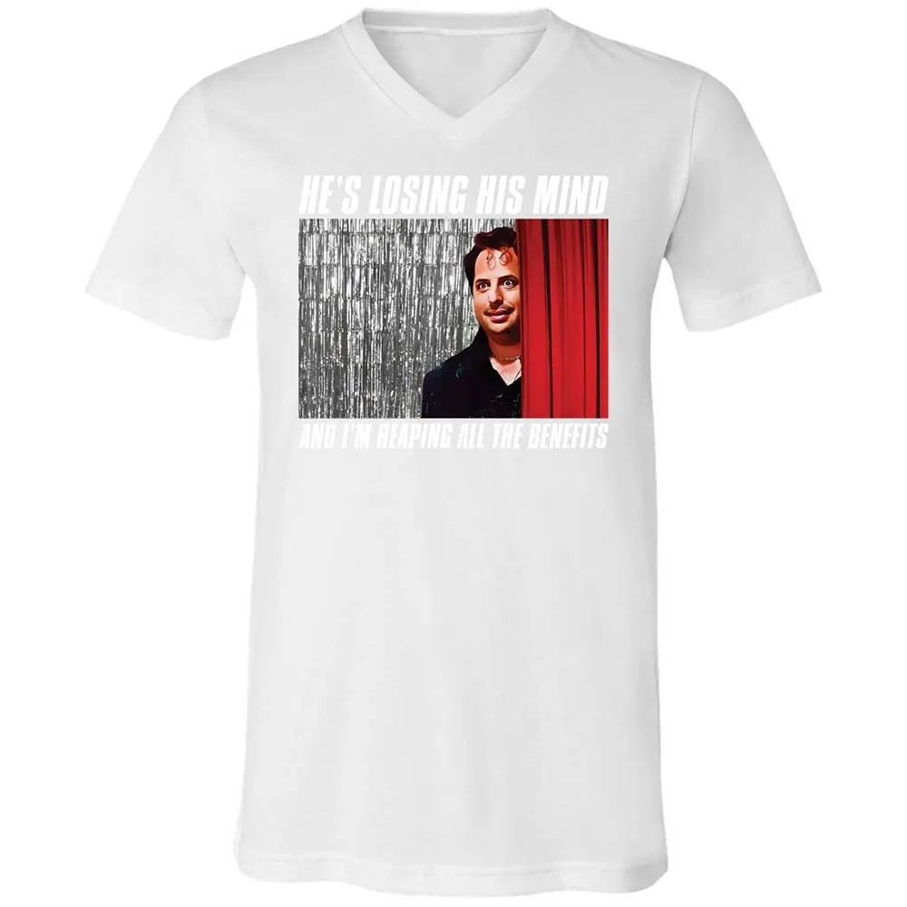 Unisex V-Neck T-Shirt - P4BUF1LH - White - 16