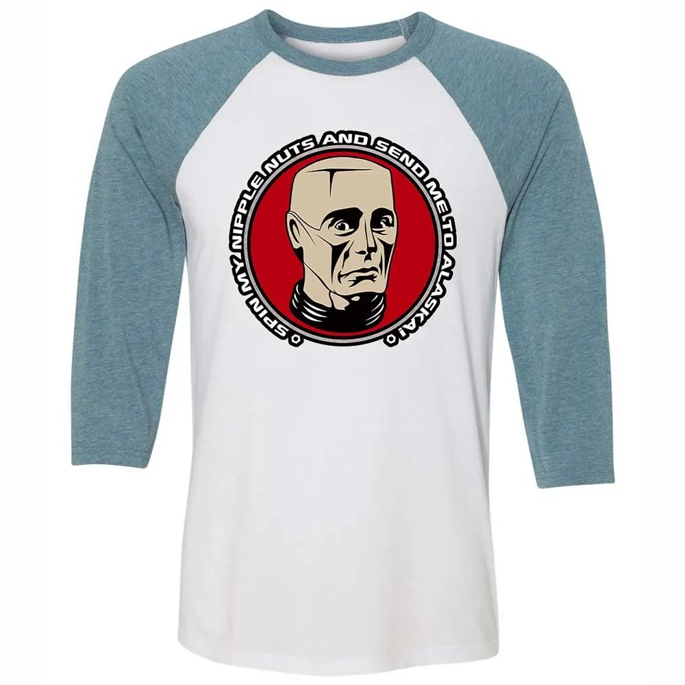Unisex 3/4 Baseball Tee - 1WRQ2HGK - White/Denim - 3