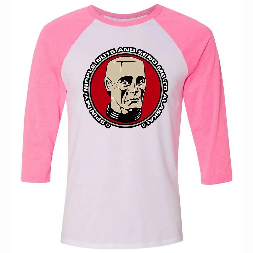 Unisex 3/4 Baseball Tee - 1WRQ2HGK - White/Neon Pink - 12