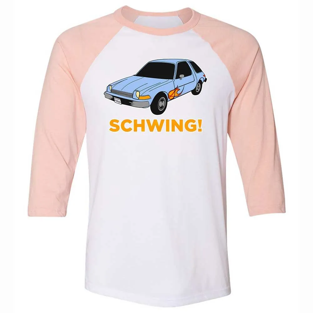 Unisex 3/4 Baseball Tee - Y69N8SCX - White/Heather Peach - 5