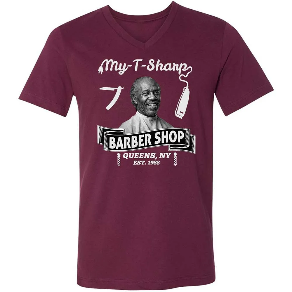 Unisex V-Neck T-Shirt - SAJXT2FT - Maroon - 8