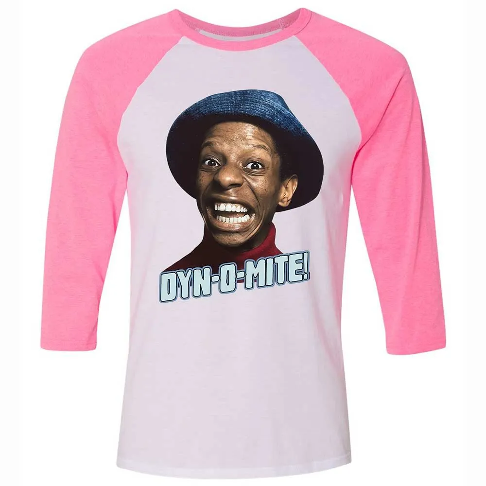 Unisex 3/4 Baseball Tee - BUB22M4P - White/Neon Pink - 12