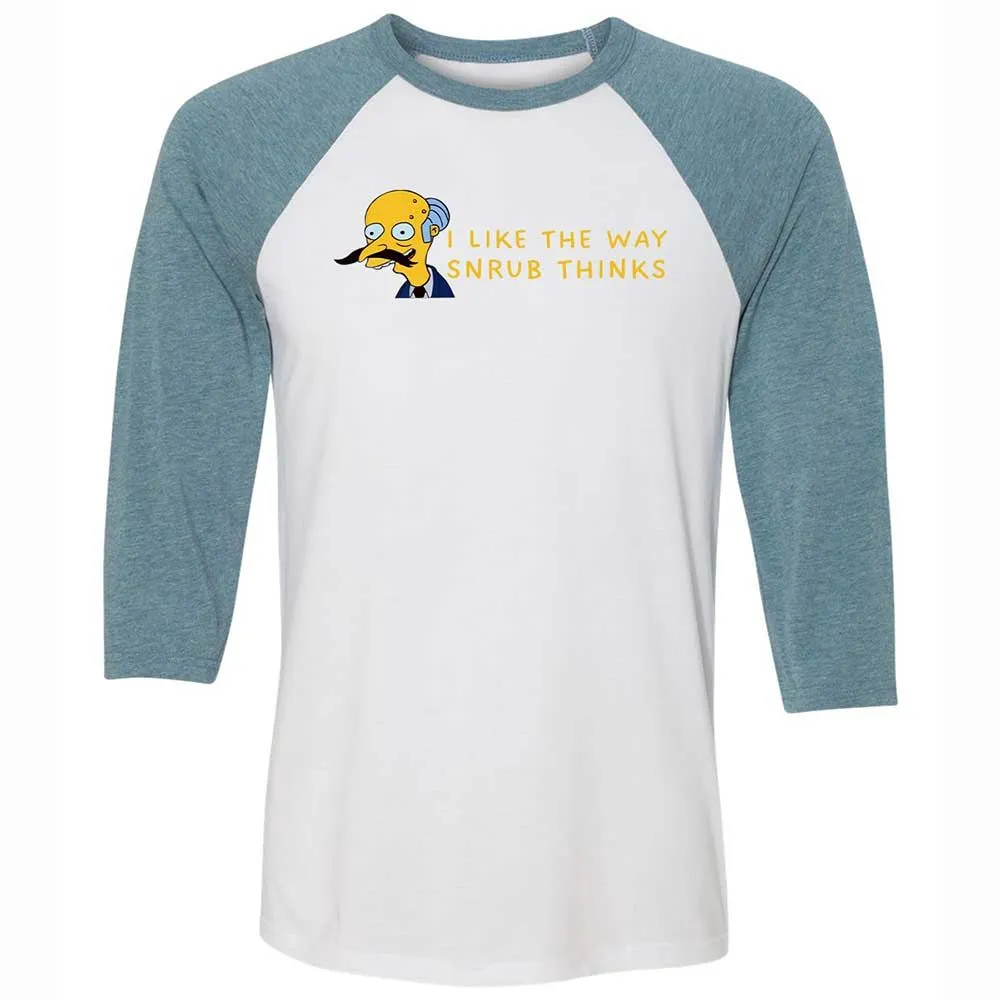 Unisex 3/4 Baseball Tee - FFWPJ4V4 - White/Denim - 3