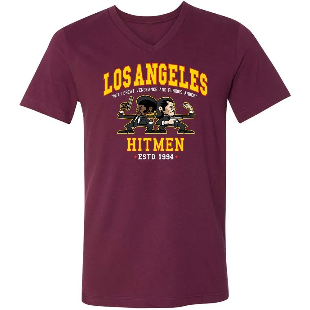 Unisex V-Neck T-Shirt - PL6QXWZZ - Maroon - 8