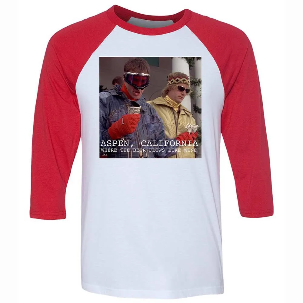Unisex 3/4 Baseball Tee - U8GUQ3KD - White/Red - 9