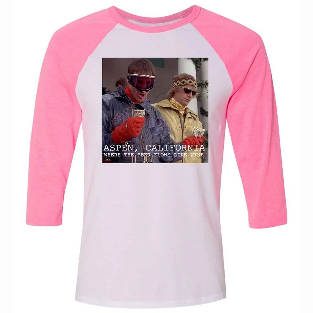 Unisex 3/4 Baseball Tee - U8GUQ3KD - White/Neon Pink - 12