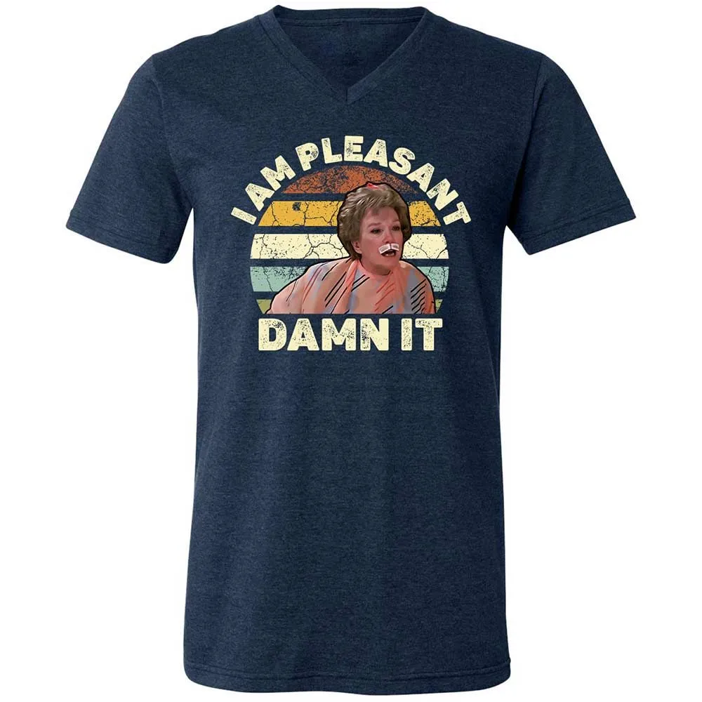 Unisex V-Neck T-Shirt - 3HQT4FBZ - Heather Navy - 3