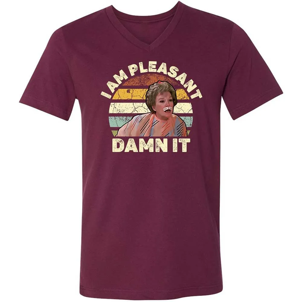 Unisex V-Neck T-Shirt - 3HQT4FBZ - Maroon - 8