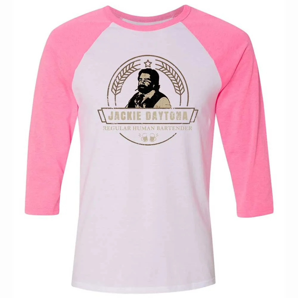 Unisex 3/4 Baseball Tee - M11R7YN3 - White/Neon Pink - 12