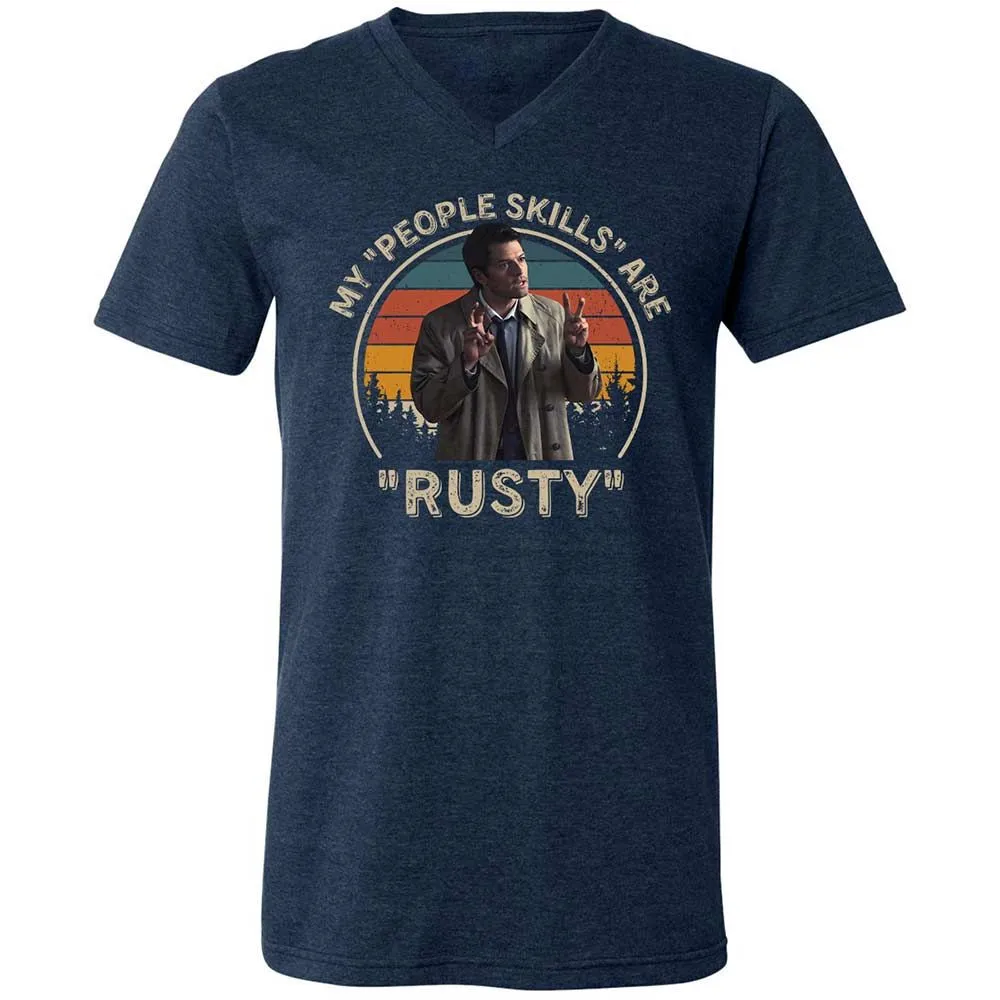 Unisex V-Neck T-Shirt - LGF22UEF - Heather Navy - 3