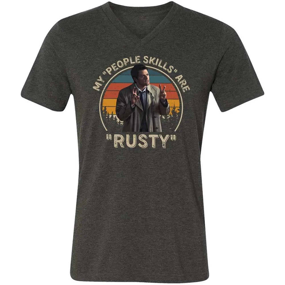 Unisex V-Neck T-Shirt - LGF22UEF - Dark Grey Heather - 9