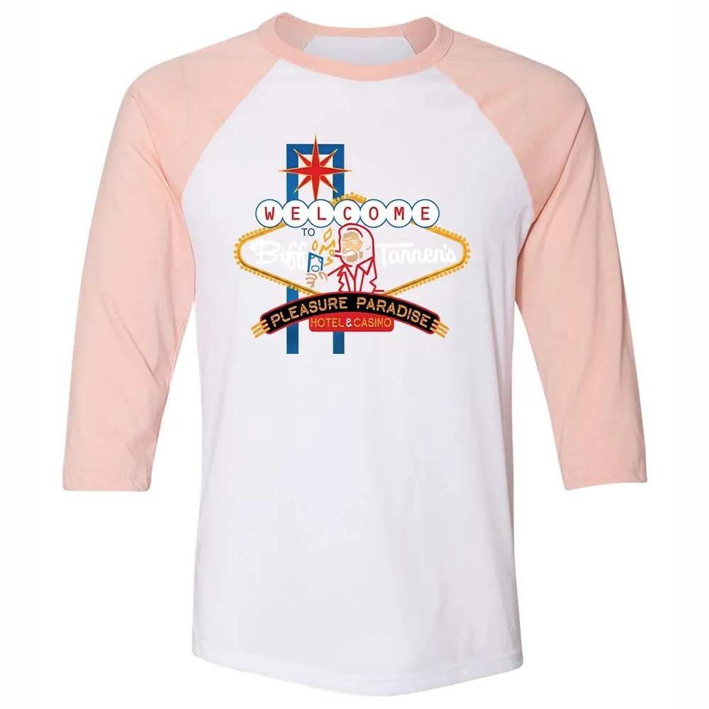 Unisex 3/4 Baseball Tee - QRGU3J8T - White/Heather Peach - 5