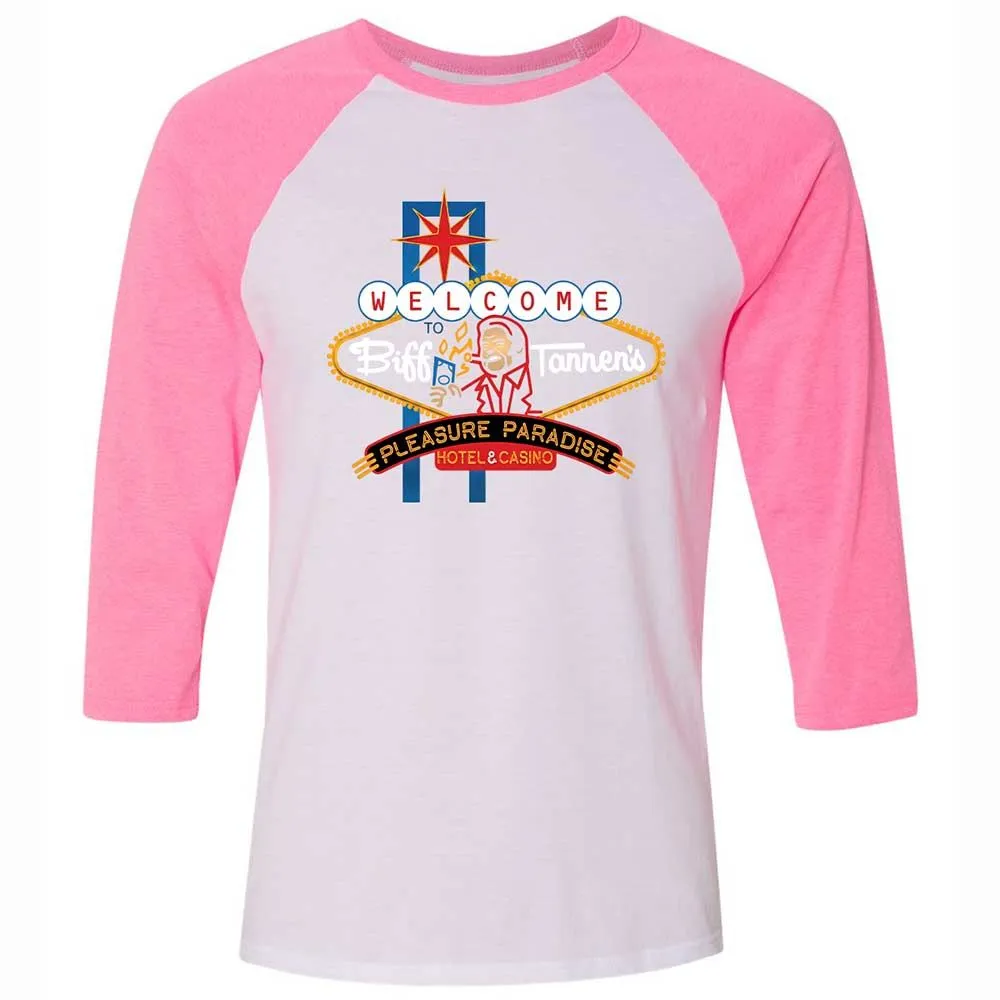 Unisex 3/4 Baseball Tee - QRGU3J8T - White/Neon Pink - 12