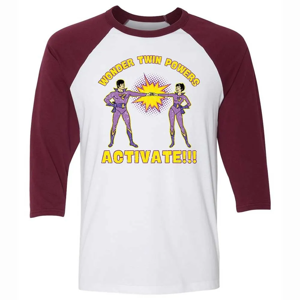 Unisex 3/4 Baseball Tee - H12XCYZC - White/Maroon - 7