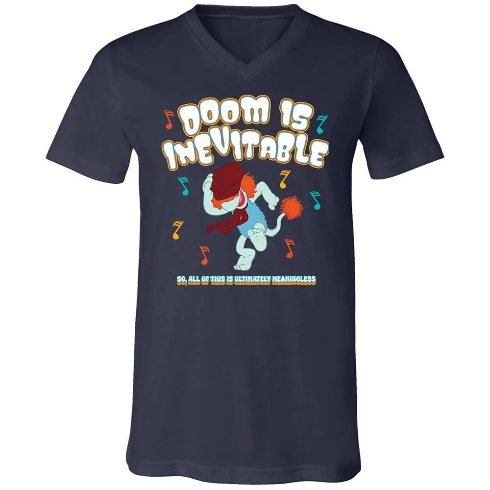 Unisex V-Neck T-Shirt - QKK5GVSX - Navy - 2