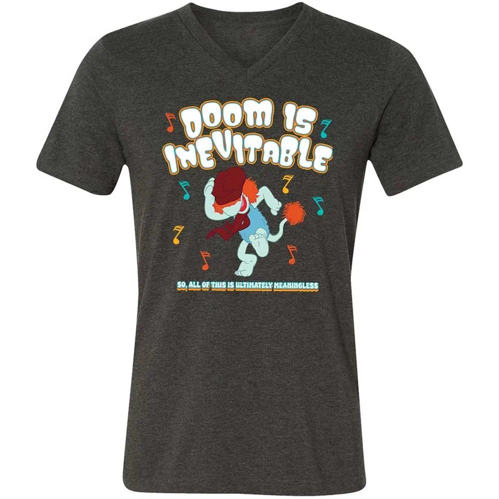 Unisex V-Neck T-Shirt - QKK5GVSX - Dark Grey Heather - 9
