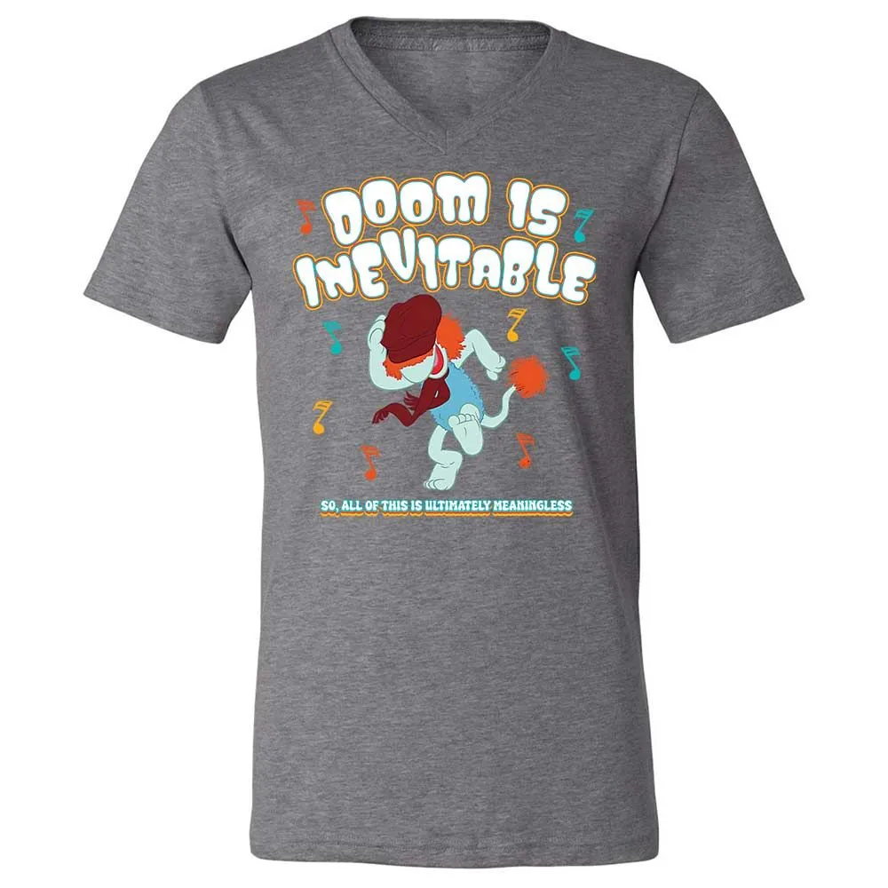 Unisex V-Neck T-Shirt - QKK5GVSX - Deep Heather - 14