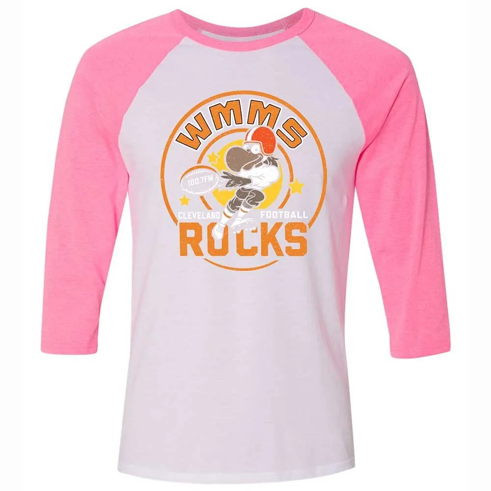 Unisex 3/4 Baseball Tee - PEVDMAJJ - White/Neon Pink - 12