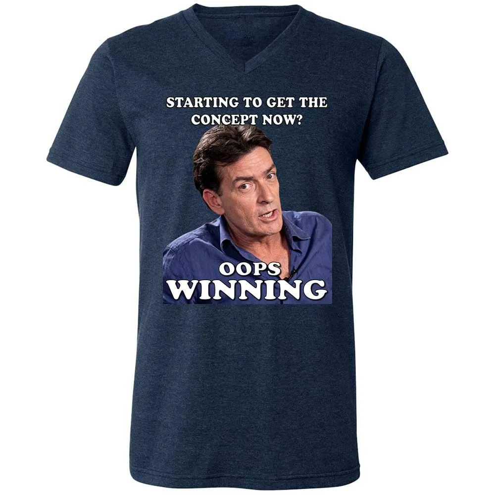 Unisex V-Neck T-Shirt - X9QUSTV5 - Heather Navy - 3