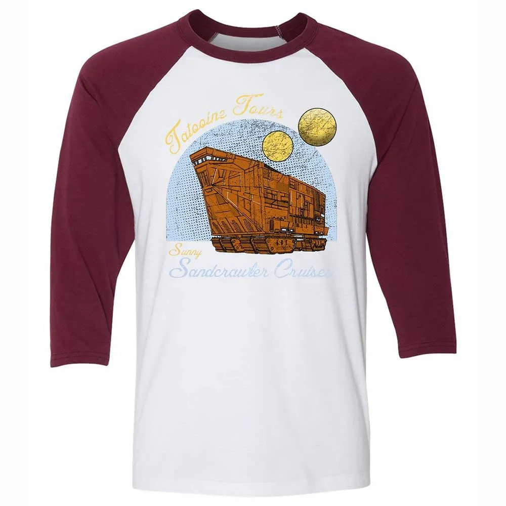 Unisex 3/4 Baseball Tee - 5ZXB2A93 - White/Maroon - 7