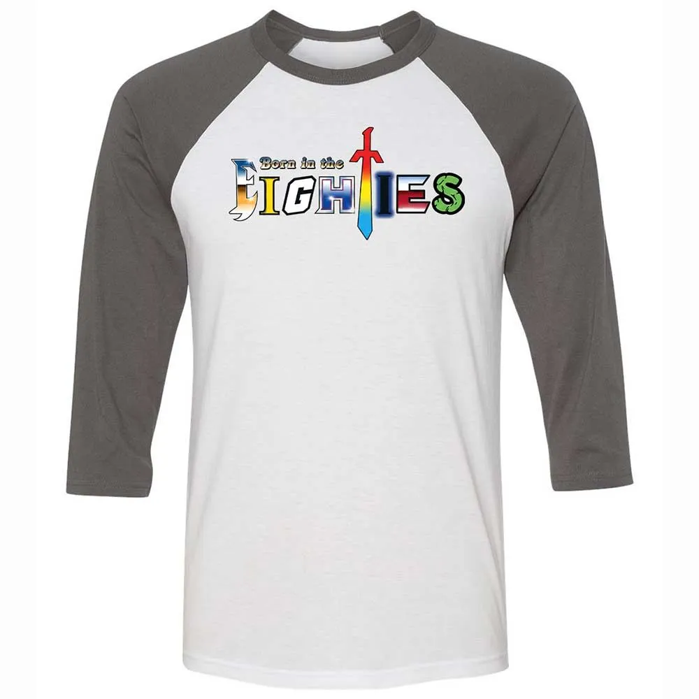 Unisex 3/4 Baseball Tee - 7Q1PJKYG - White/Asphalt - 2
