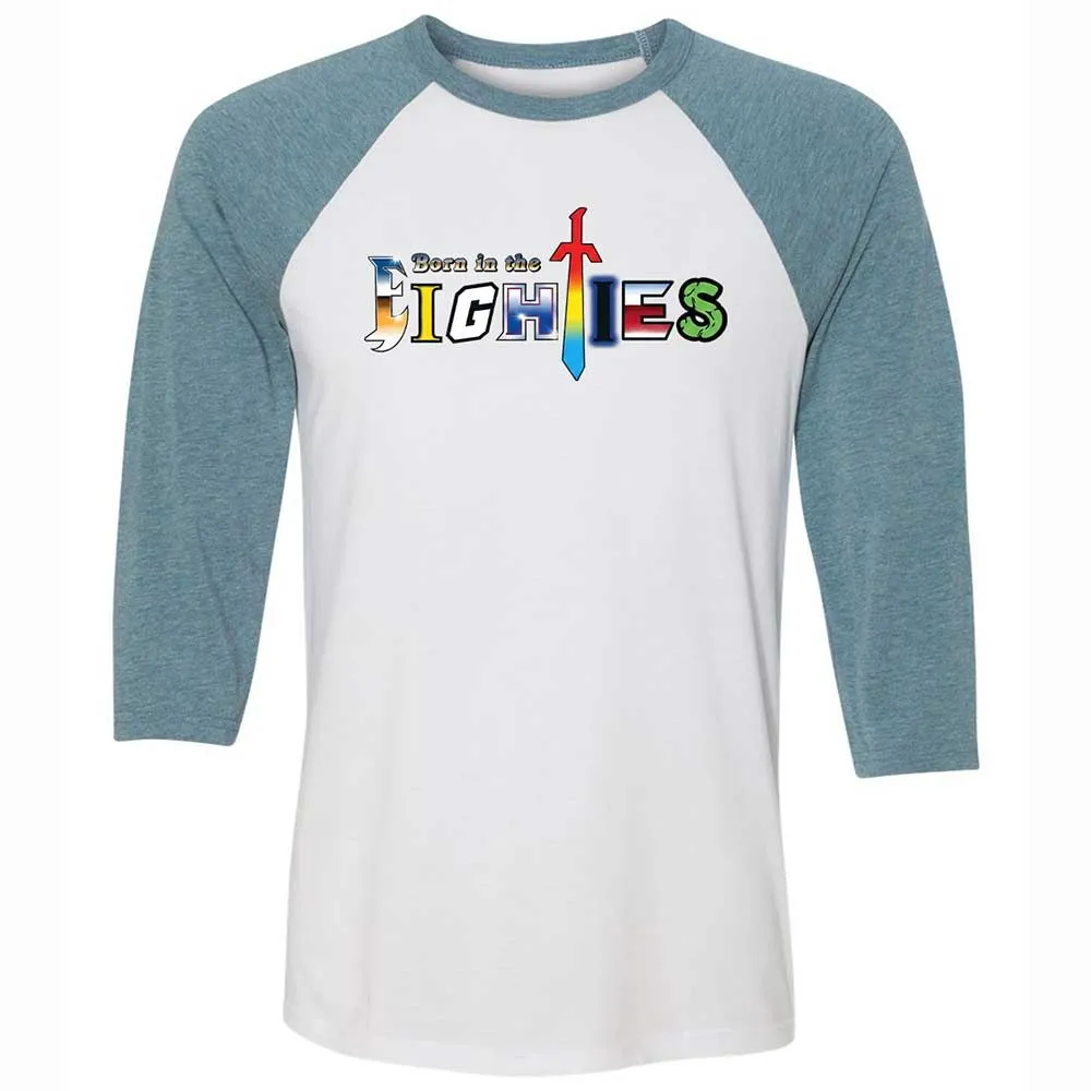 Unisex 3/4 Baseball Tee - 7Q1PJKYG - White/Denim - 3