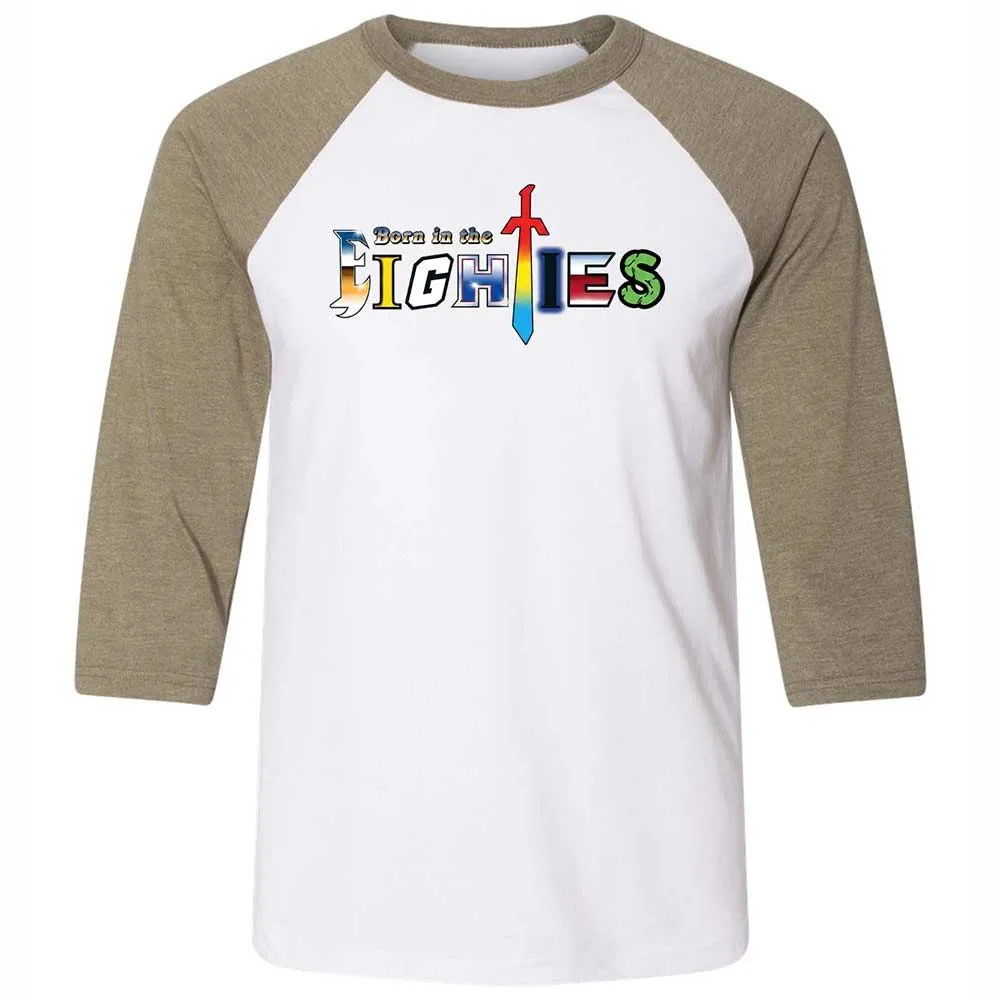 Unisex 3/4 Baseball Tee - 7Q1PJKYG - White/Heather Olive - 4