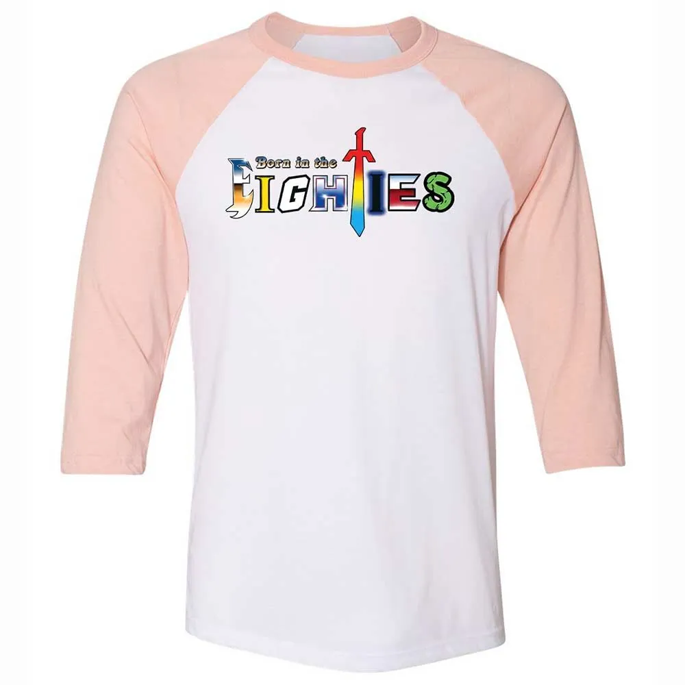 Unisex 3/4 Baseball Tee - 7Q1PJKYG - White/Heather Peach - 5