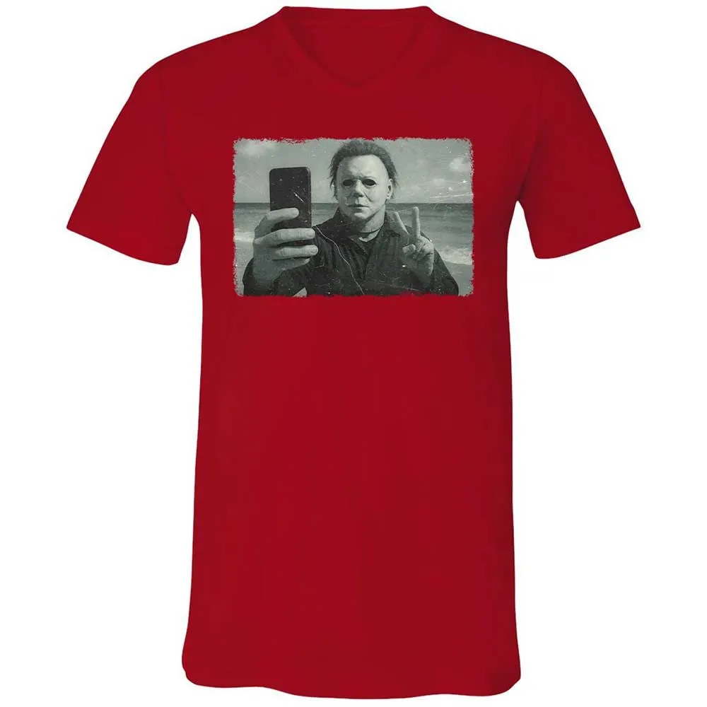Unisex V-Neck T-Shirt - 8QT7X672 - Red - 6