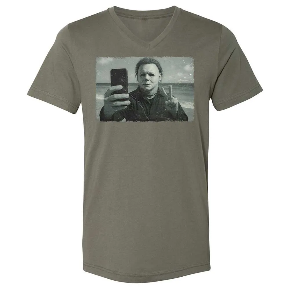Unisex V-Neck T-Shirt - 8QT7X672 - Military Green - 11