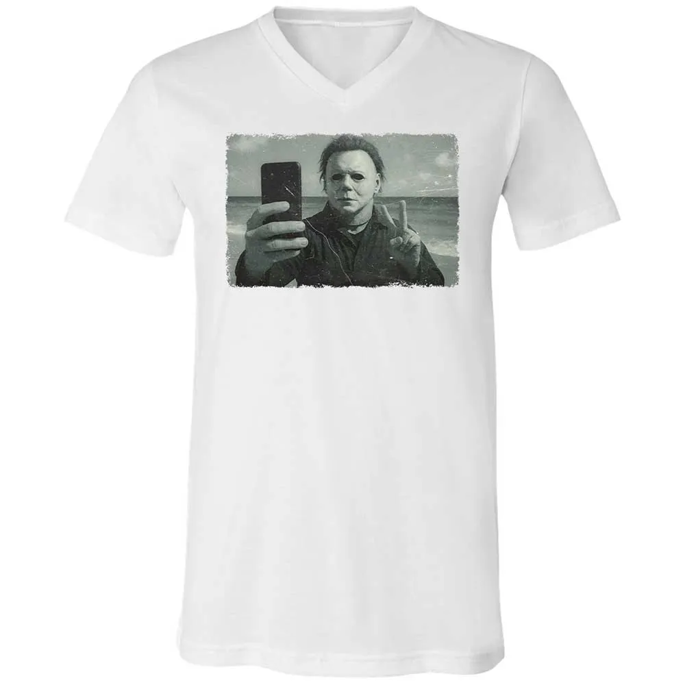 Unisex V-Neck T-Shirt - 8QT7X672 - White - 16