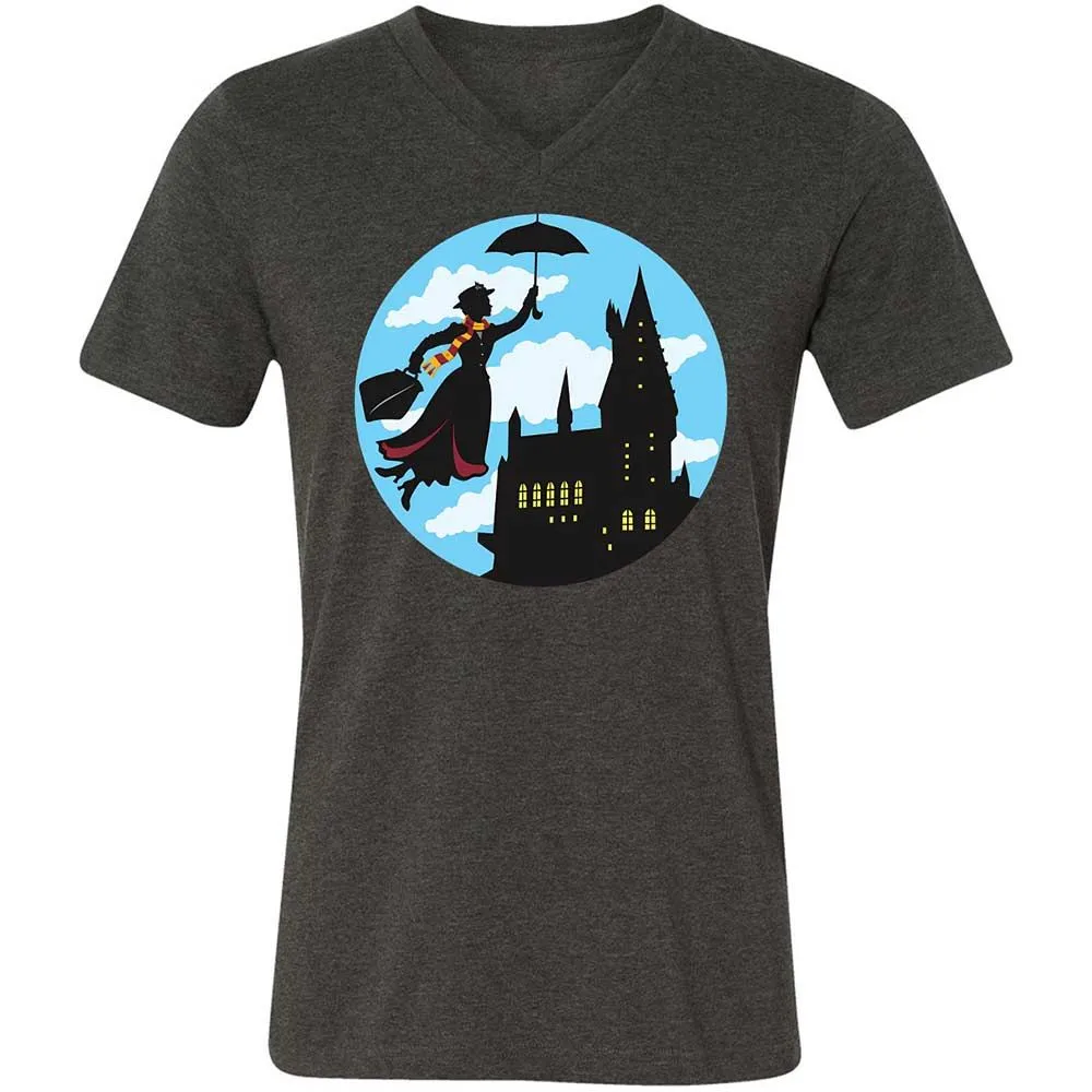 Unisex V-Neck T-Shirt - PAEVQAQF - Dark Grey Heather - 9