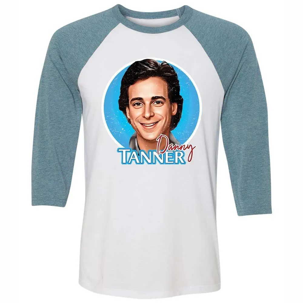 Unisex 3/4 Baseball Tee - BMTS9UV5 - White/Denim - 3