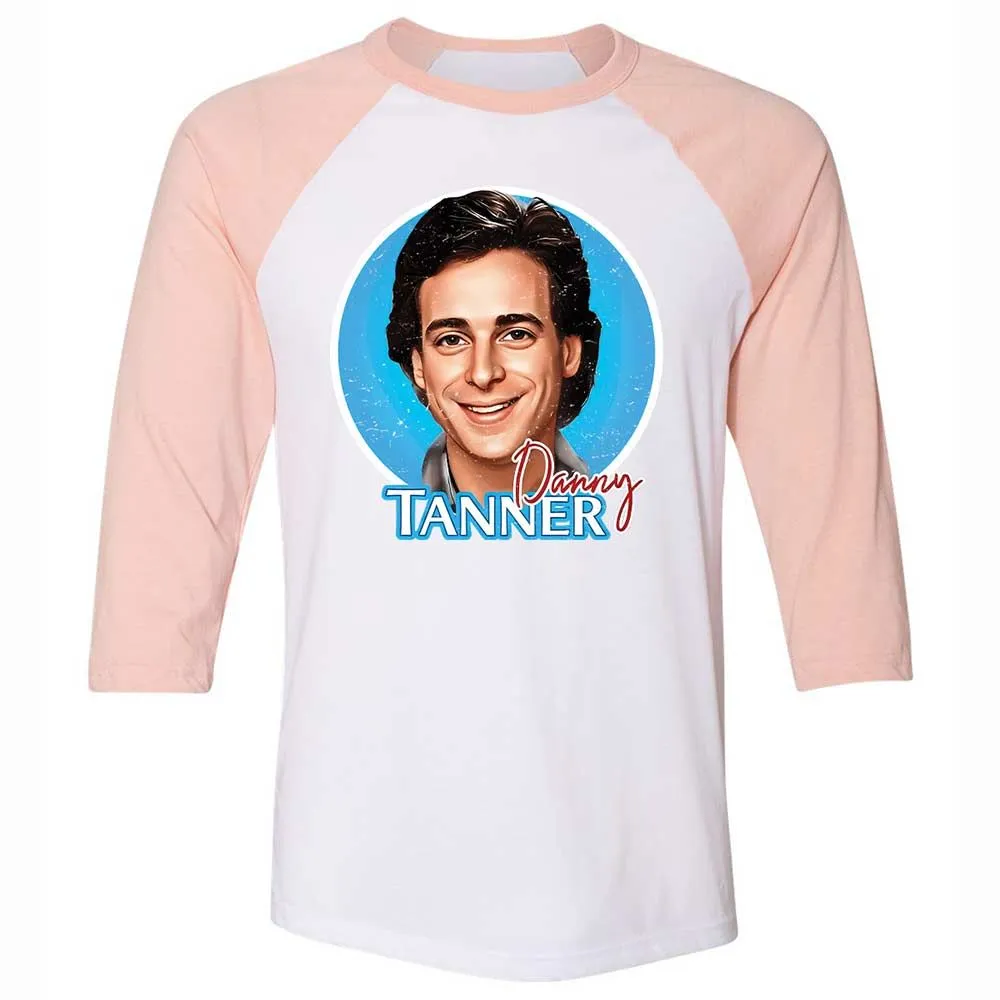 Unisex 3/4 Baseball Tee - BMTS9UV5 - White/Heather Peach - 5