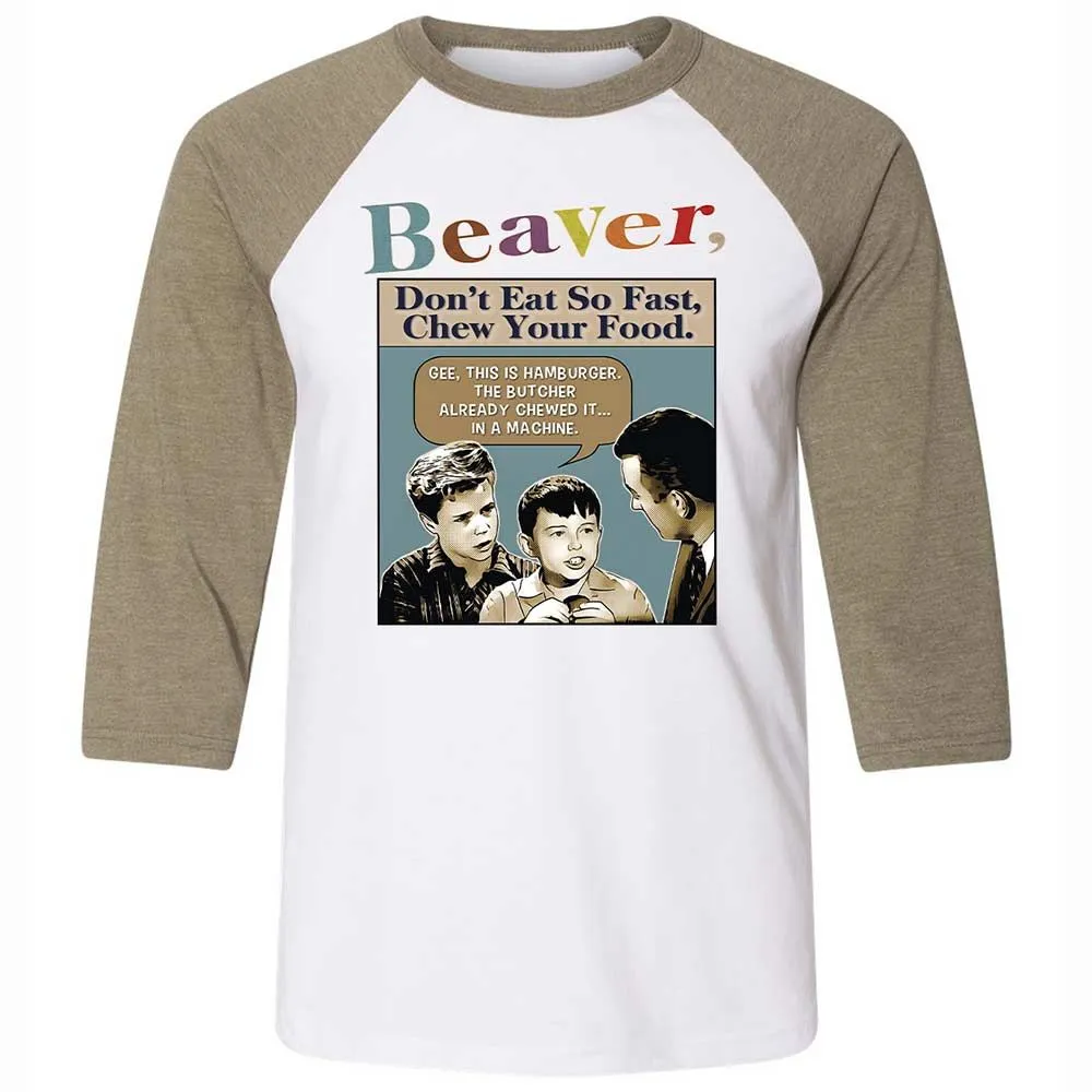 Unisex 3/4 Baseball Tee - AQS83C48 - White/Heather Olive - 4