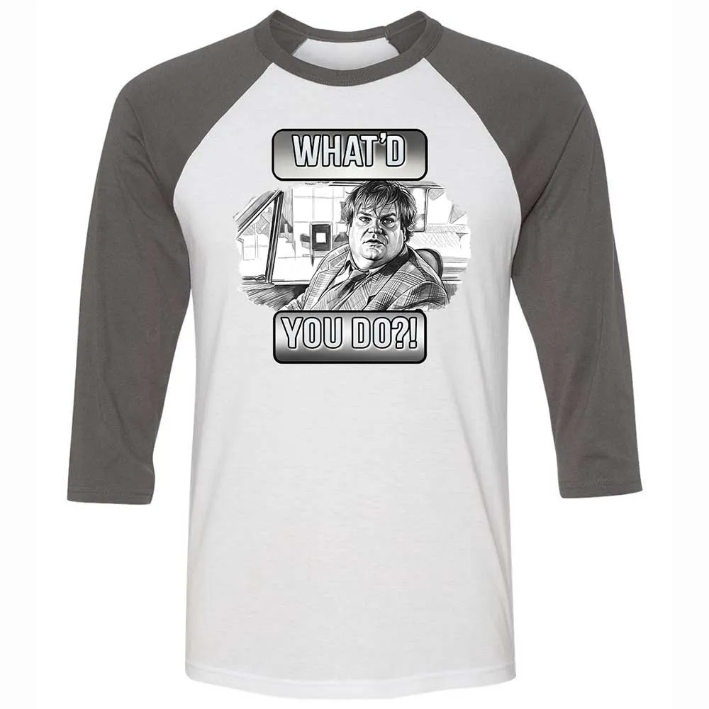 Unisex 3/4 Baseball Tee - G4ECGWT4 - White/Asphalt - 2